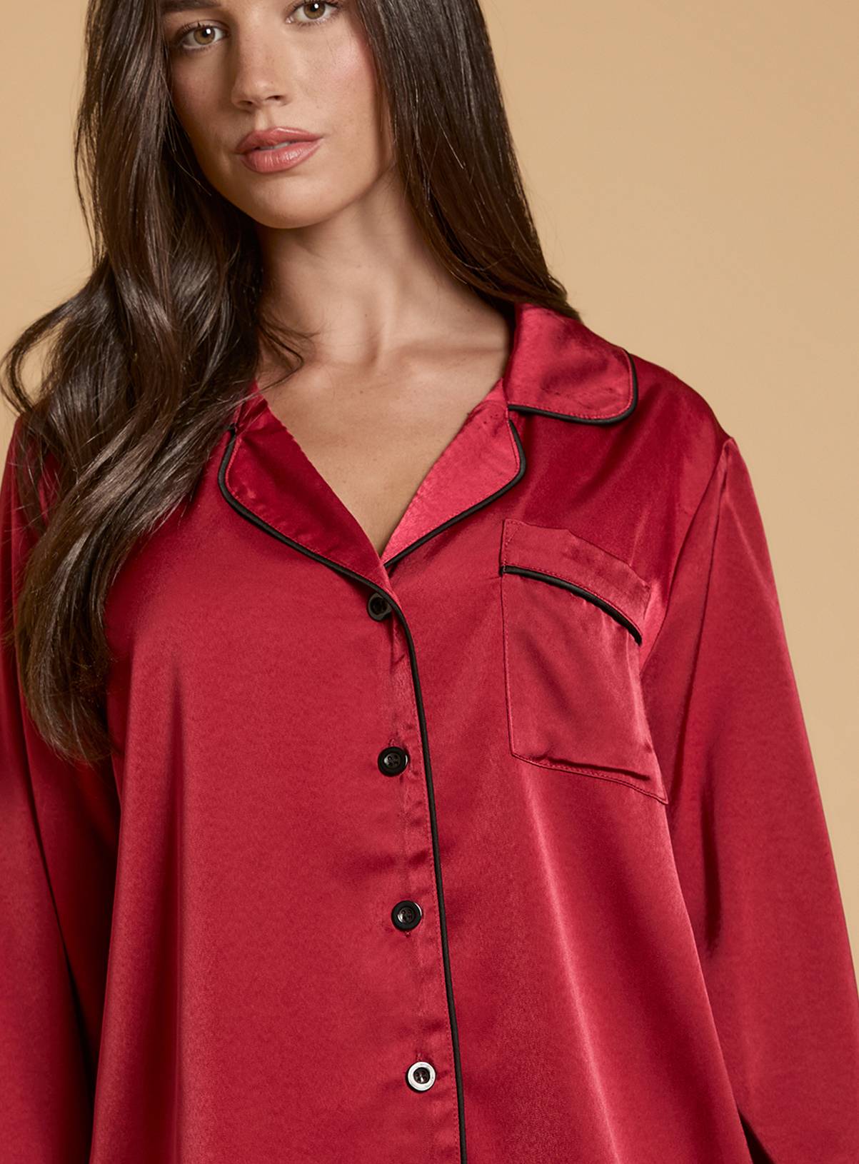 OASIS Satin Contrast Binding Nightwear Set M - Image 4